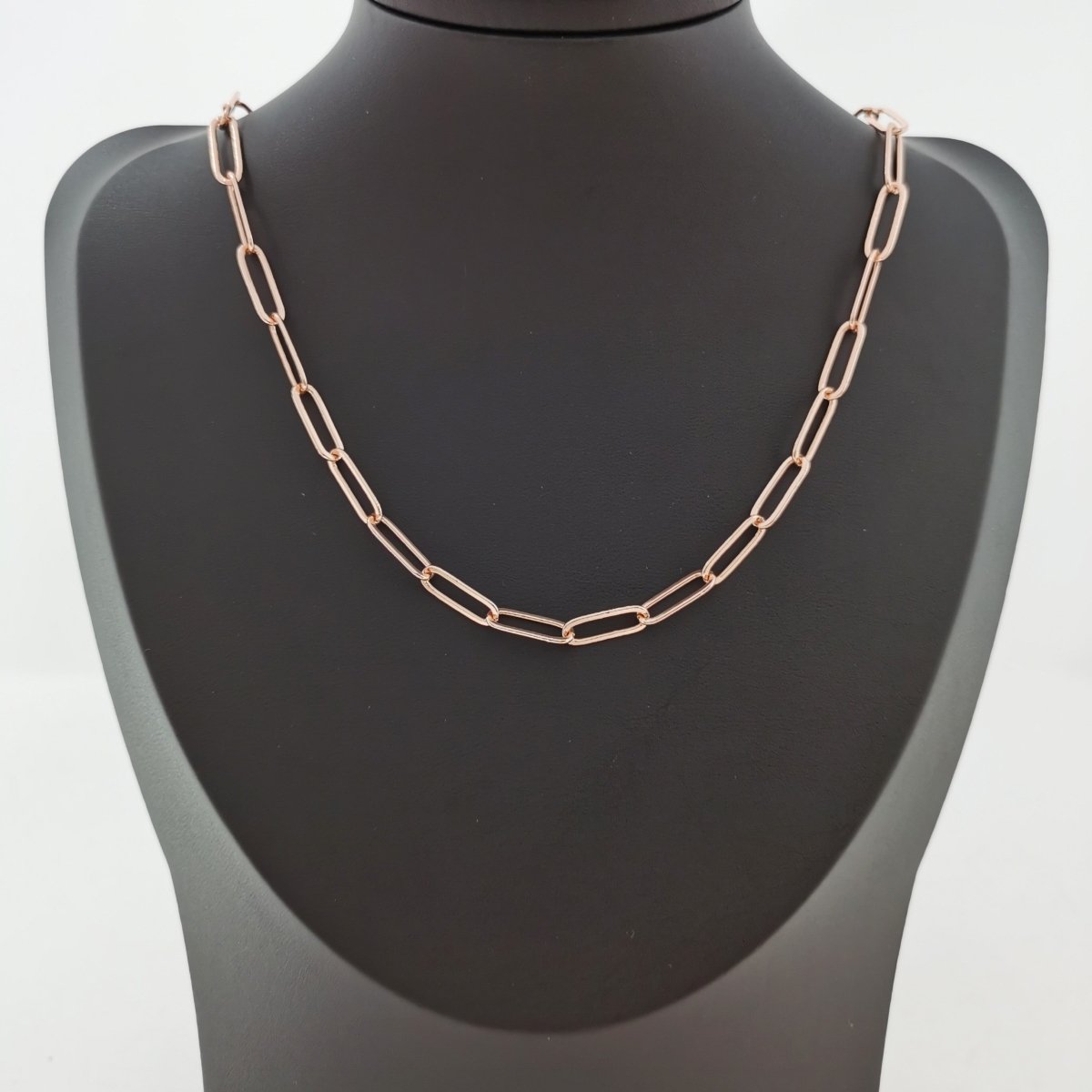 15X5mm Paper Clip Chain Necklace, Rose Gold Filled Long Paper Clip Unfinished Chain Sold By Yard For Jewelry Necklace, Bracelet, Anklet Component | ROLL-204 Clearance Pricing - DLUXCA