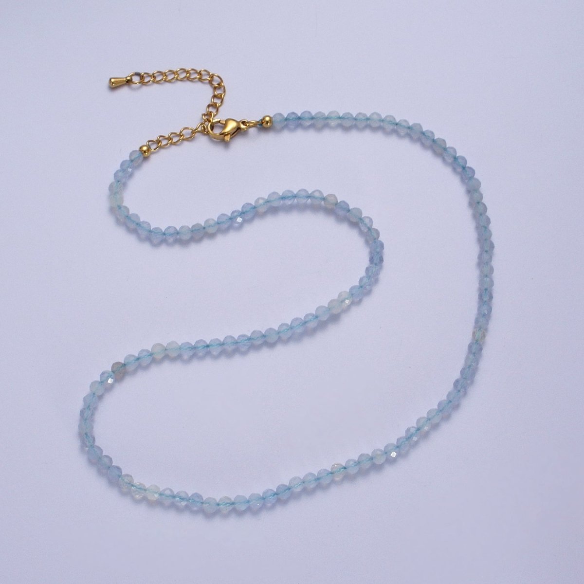 16 Inch Multifaceted 2.8mm Matte Gemstone Bead Necklace | WA-1469 - WA-1478 Clearance Pricing - DLUXCA