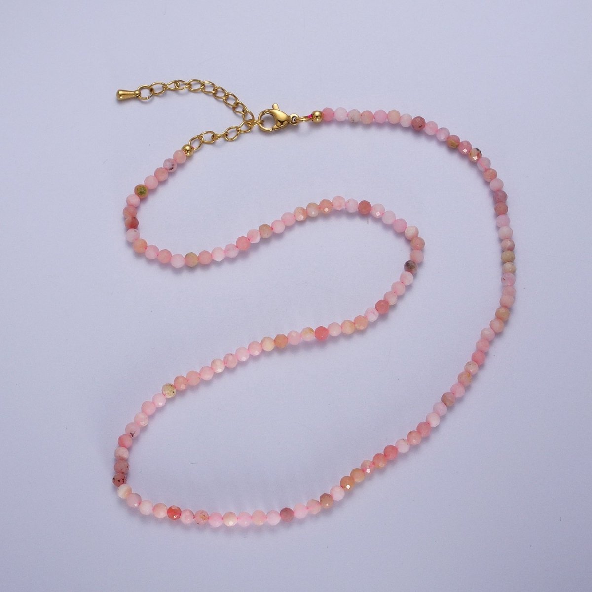 16 Inch Multifaceted 2.8mm Matte Gemstone Bead Necklace | WA-1469 - WA-1478 Clearance Pricing - DLUXCA