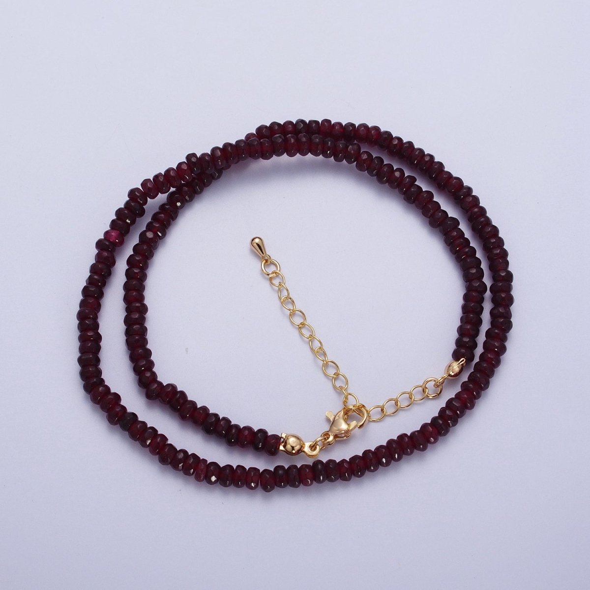 16 Inch Rhondelle 5mm Natural Stone Beads Handmade Necklaces | WA-1438 - WA-1443 WA-1480 - WA-1485 Clearance Pricing - DLUXCA