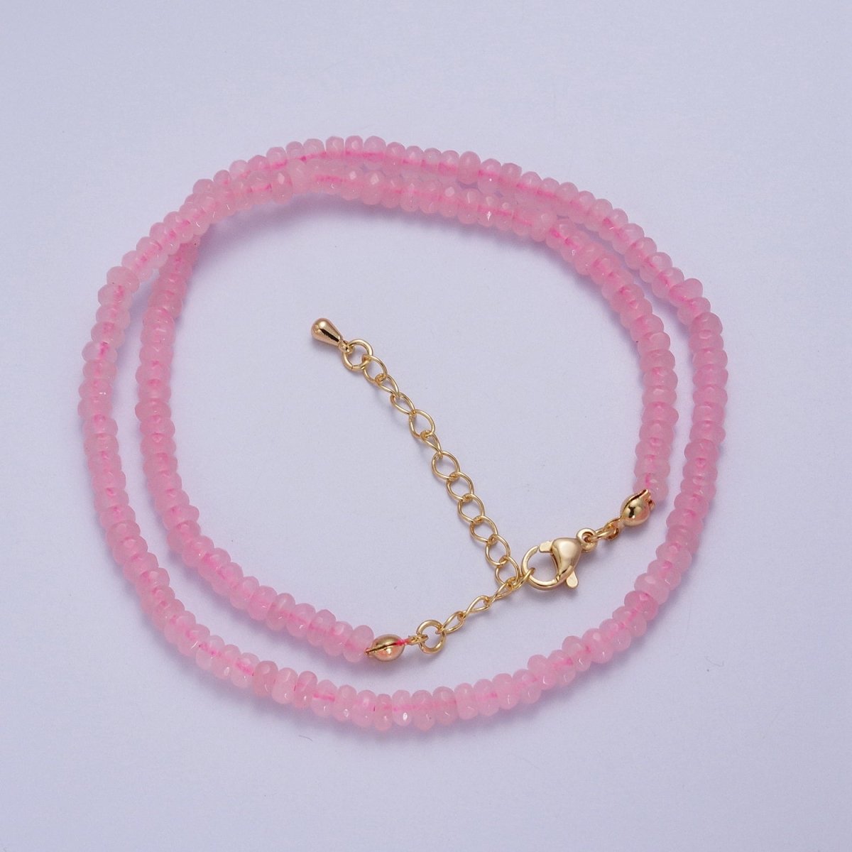 16 Inch Rhondelle 5mm Natural Stone Beads Handmade Necklaces | WA-1438 - WA-1443 WA-1480 - WA-1485 Clearance Pricing - DLUXCA