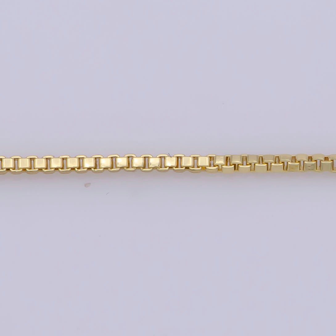 16K Gold Filled 0.75mm BOX Chain - Gold Box chain 16 / 17.7 / 19.5 inch Box Chain Necklace Jewelry Making Supply | WA-275 - DLUXCA