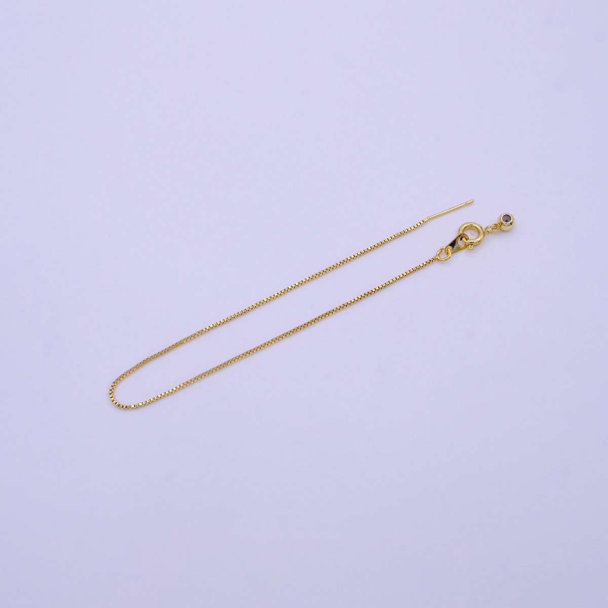 16K Gold Filled 0.8mm Adjustable Box Chain 7.5 Inch, 8.5 Inch Slider Bracelet | Z359 Z360 - DLUXCA