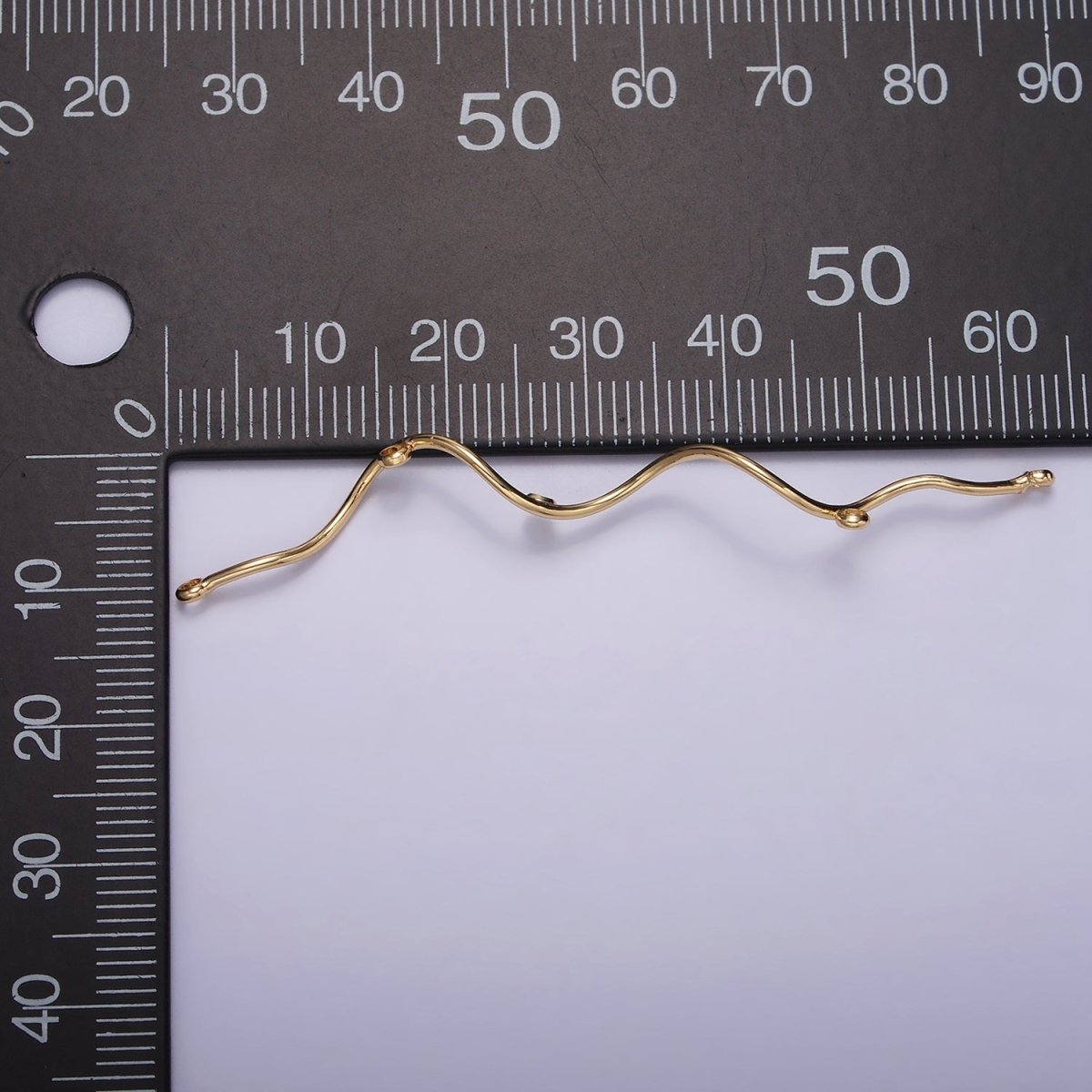 16K Gold Filled 1 PAIR 63mm Wavy Spiral Multiple Loop Charm Holder Necklace Earring Jewelry Supply | Z-433 - DLUXCA