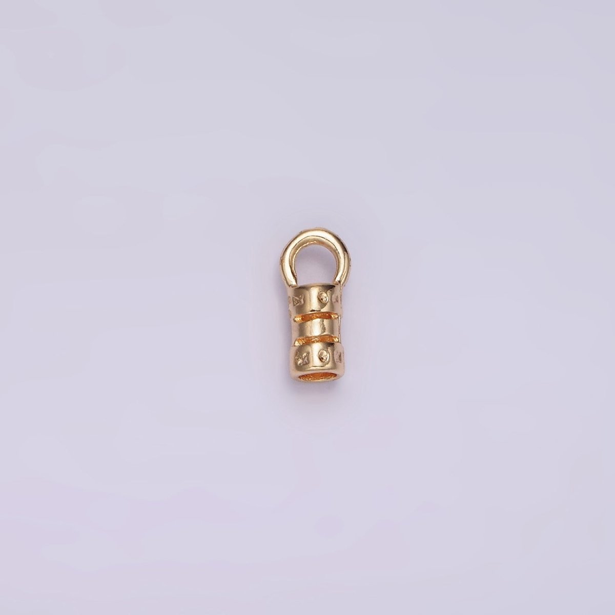 16K Gold Filled 10mm, 9mm, 6.6mm Dotted Dented Open Bail Jewelry Supply Findings | Z645 - Z647 - DLUXCA