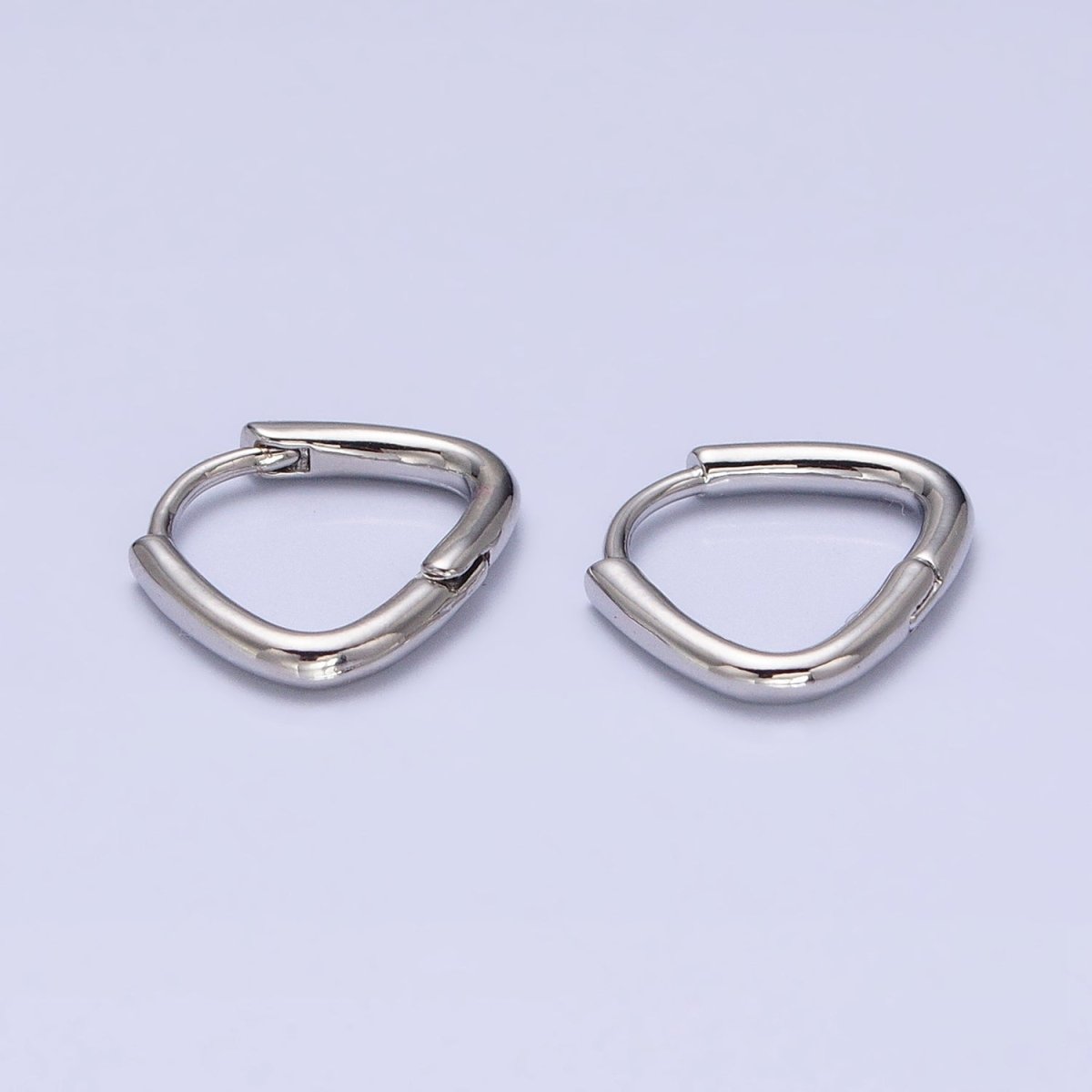 16K Gold Filled 11.5mm Triangle Minimalist Cartilage Huggie Earrings in Gold & Silver | AB825 AD823 - DLUXCA