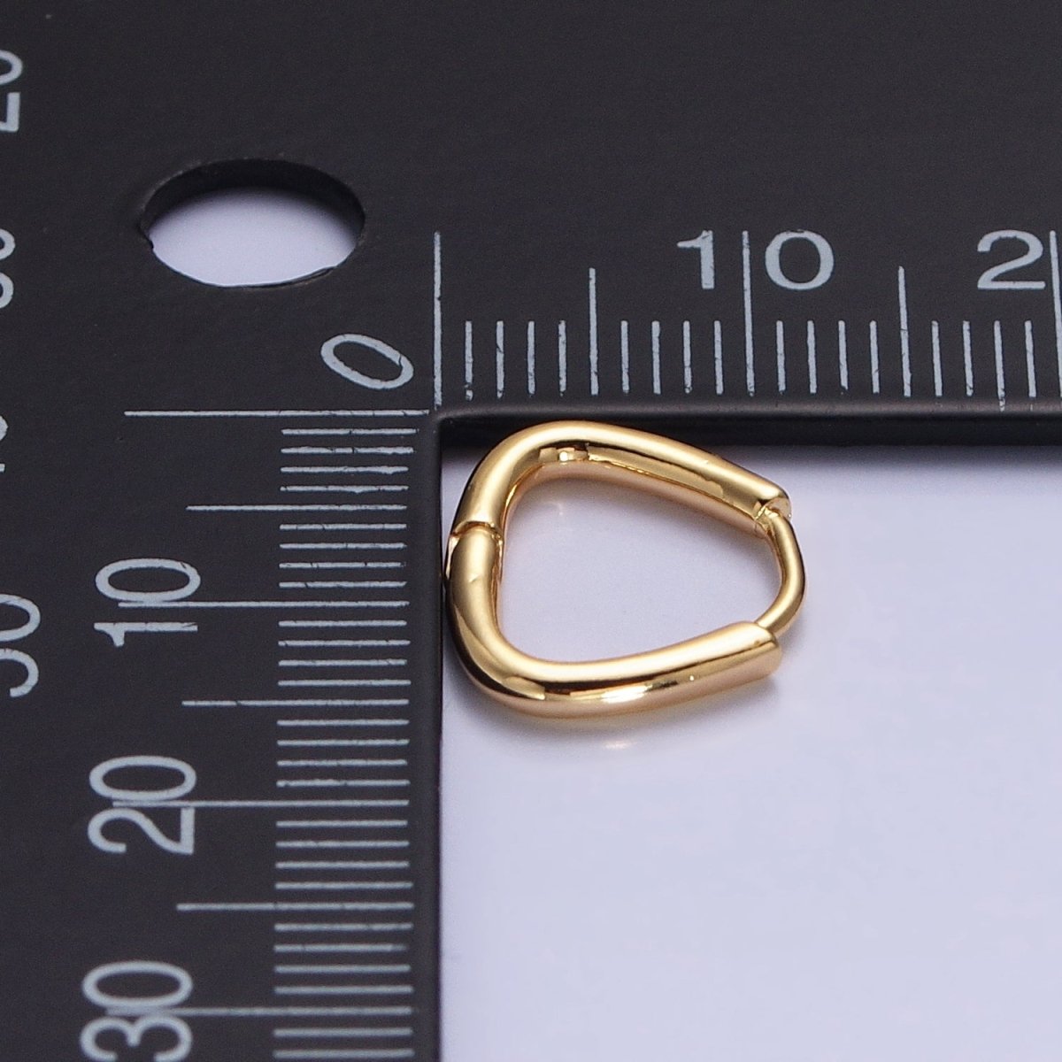 16K Gold Filled 11.5mm Triangle Minimalist Cartilage Huggie Earrings in Gold & Silver | AB825 AD823 - DLUXCA