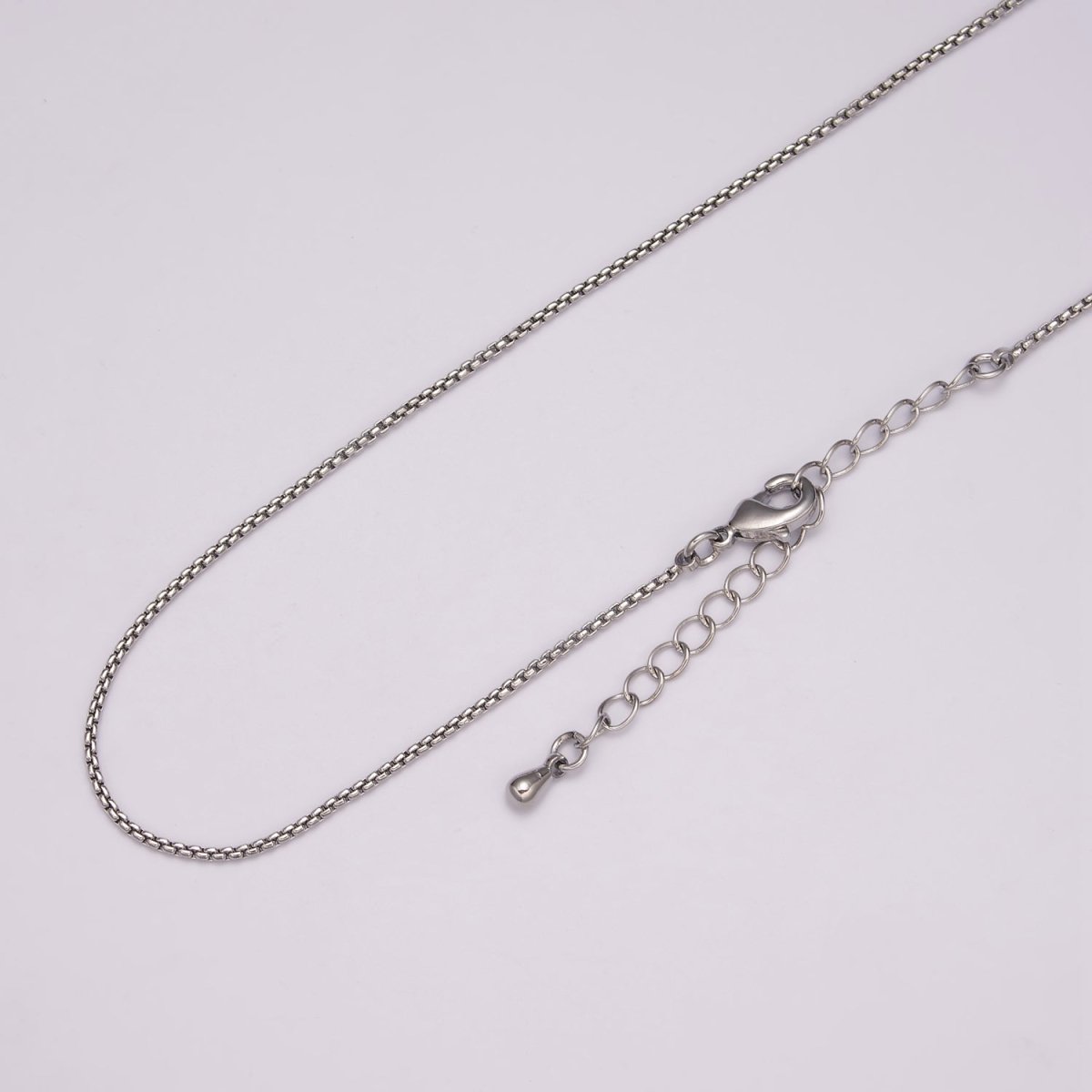 16K Gold Filled 1.2mm Dainty Box Chain 18 Inch Layering Necklace w. Extender in Gold & Silver | WA-436 WA-437 Clearance Pricing - DLUXCA