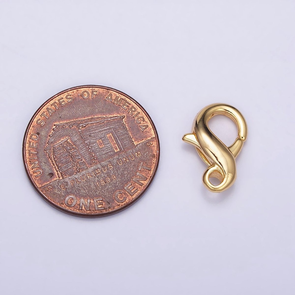 16K Gold Filled 13.5mm Double Infinity Lobster Clasps Jewelry Closure Supply | Z-395 - DLUXCA