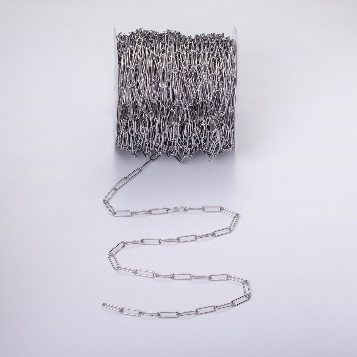 16K Gold Filled 15mm x 4.5mm Paperclip Unfinished Jewelry Making Chain in Gold & Silver | ROLL-1373 ROLL-1374 - DLUXCA