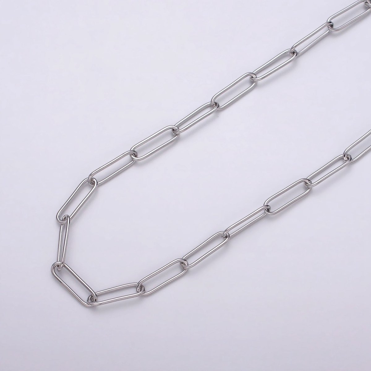 16K Gold Filled 15mm x 4.5mm Paperclip Unfinished Jewelry Making Chain in Gold & Silver | ROLL-1373 ROLL-1374 - DLUXCA