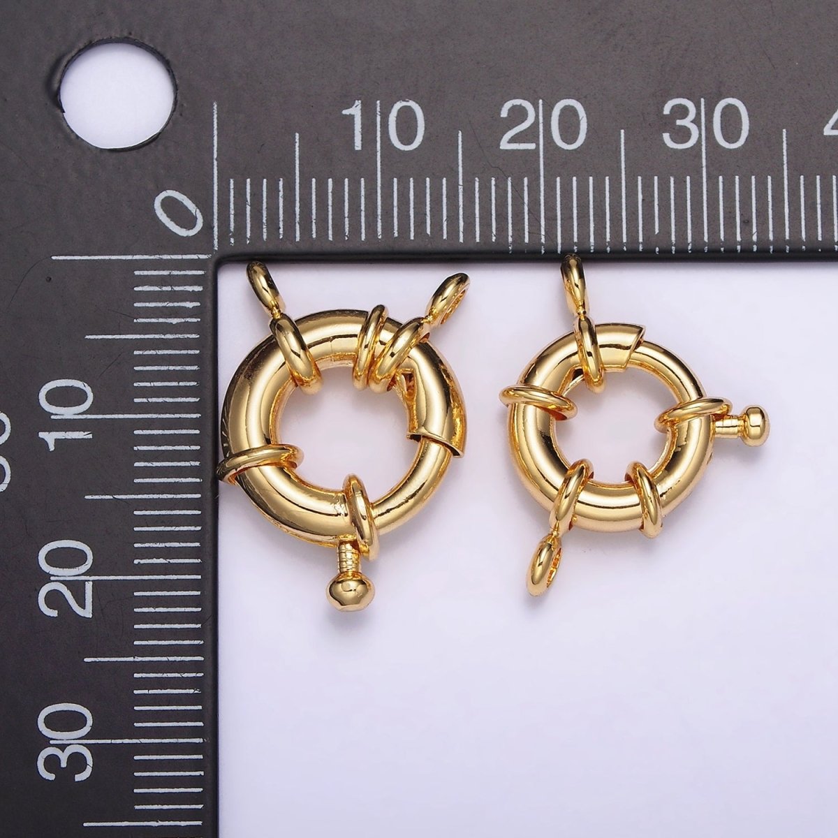 16K Gold Filled 16mm, 18.5mm Double Loop Sailor Clasps Jewelry Making Closure Supply | Z-451 Z-452 - DLUXCA
