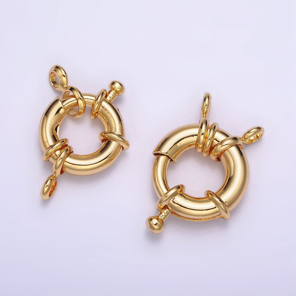16K Gold Filled 16mm, 18.5mm Double Loop Sailor Clasps Jewelry Making Closure Supply | Z-451 Z-452 - DLUXCA