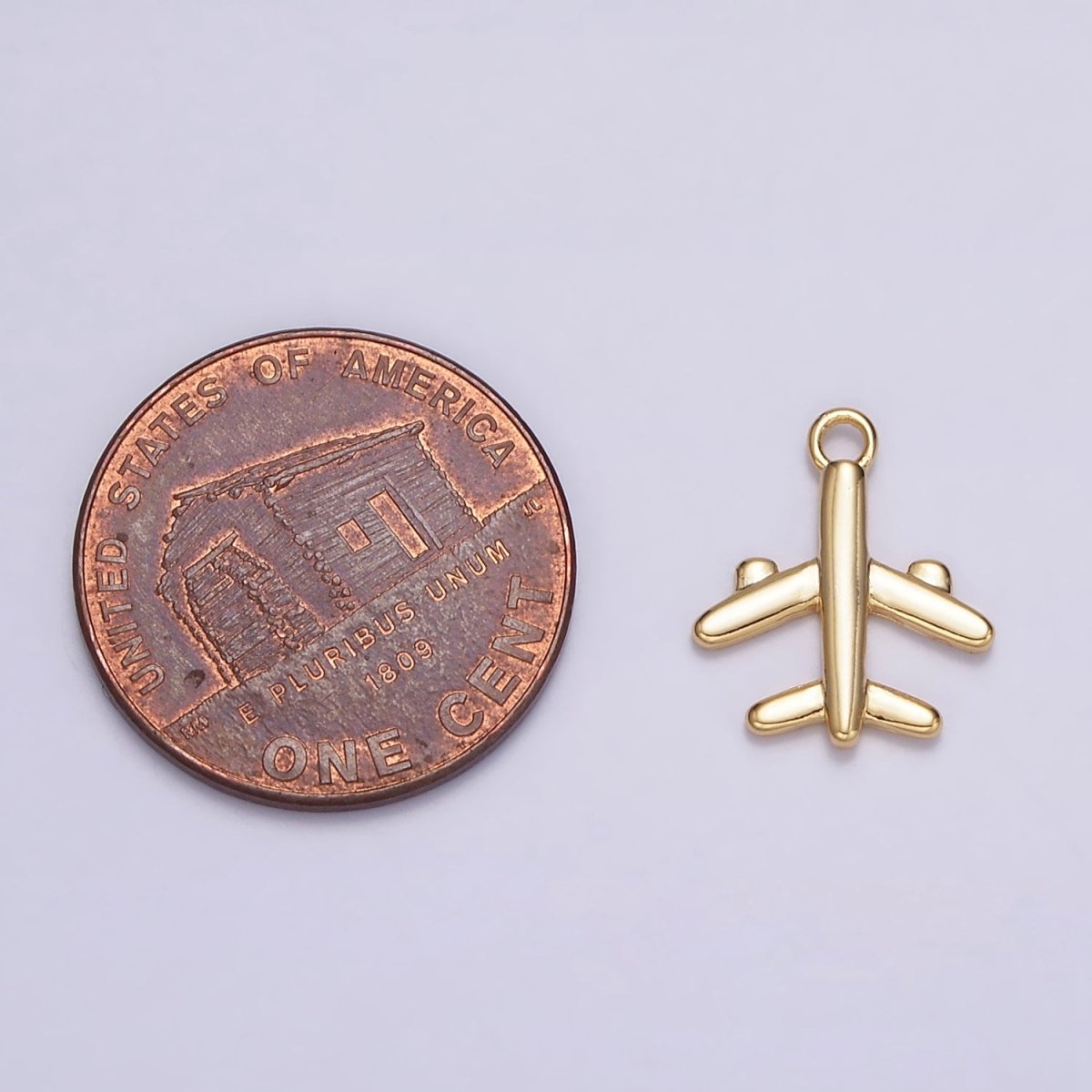 16K Gold Filled 16mm Flying Airplane Traveling Add-On Charm | N973 - DLUXCA