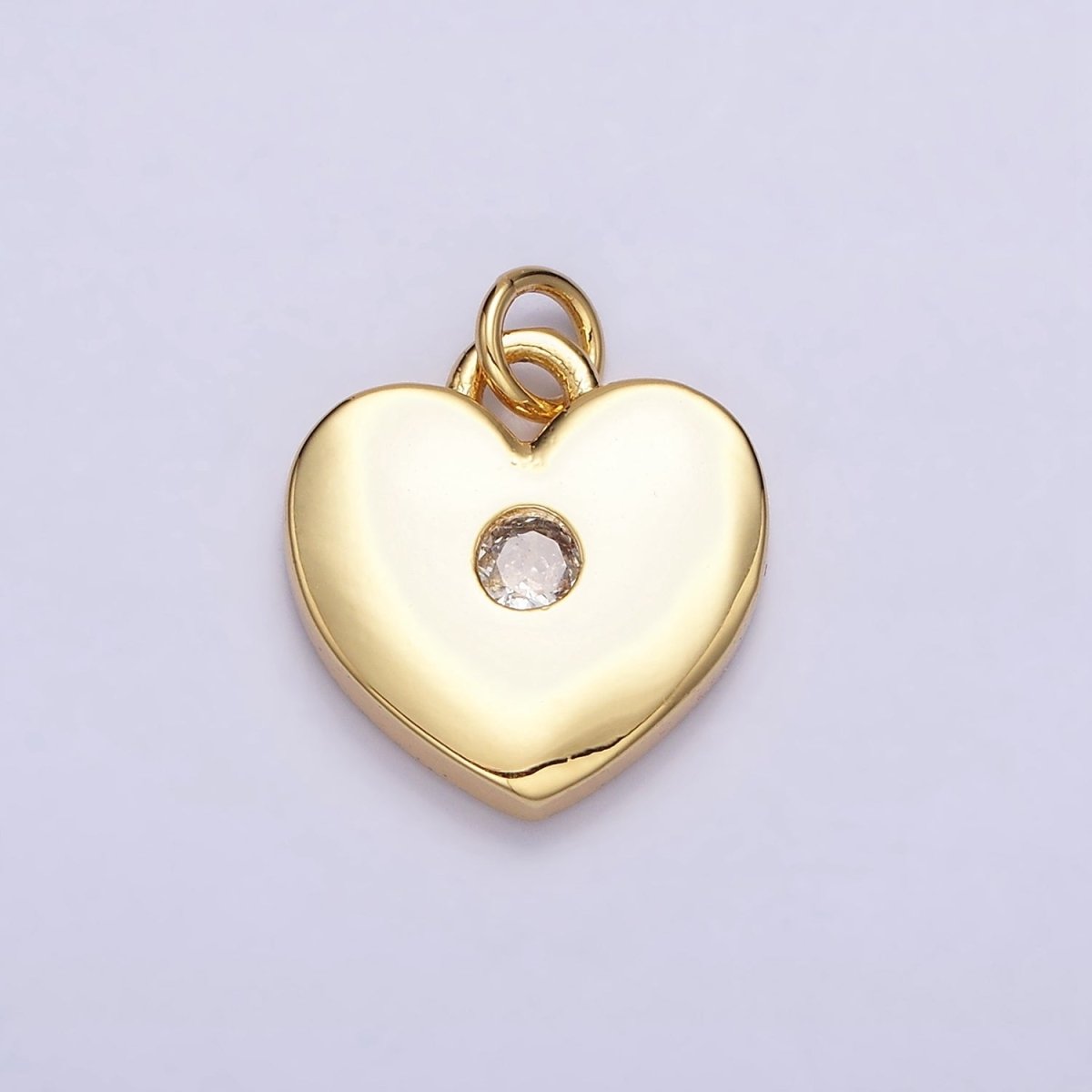 16K Gold Filled 19mm Mini Clear CZ Heart Add-On Charm | AC1169 - DLUXCA