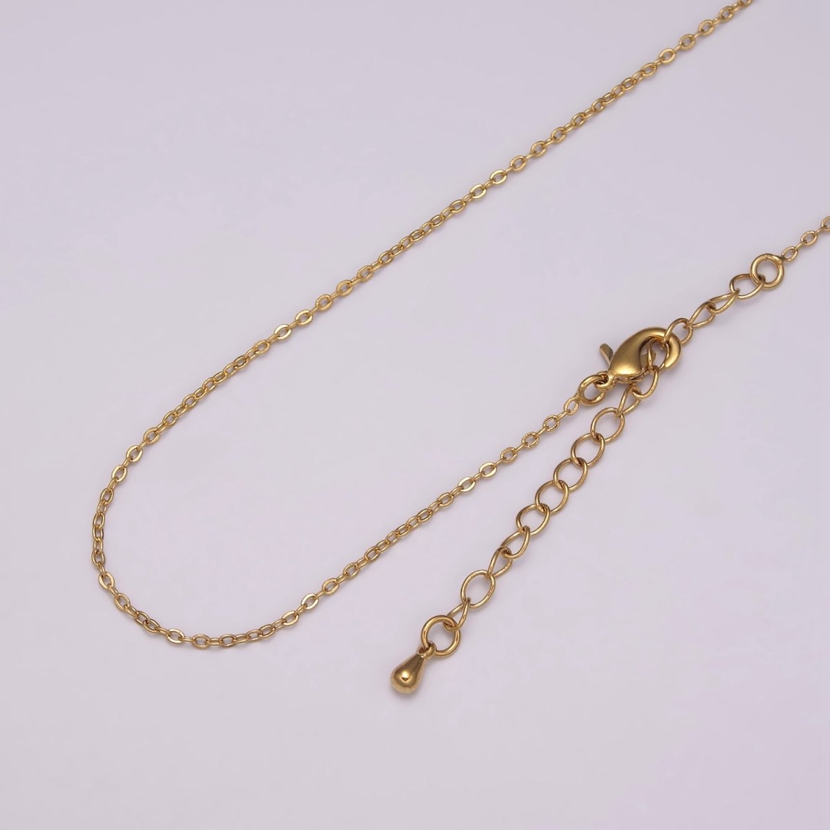 16K Gold Filled 1mm Dainty Cable Chain 18 Inch Layering Necklace w. Extender in Gold & Silver | WA-444 WA-445 Clearance Pricing - DLUXCA