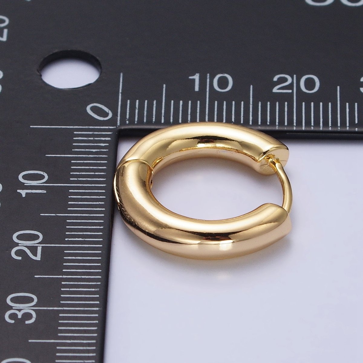 16K Gold Filled 20mm Chubby Tube Endless Hoop Earrings in Gold, Silver | AB515 AB1543 - DLUXCA