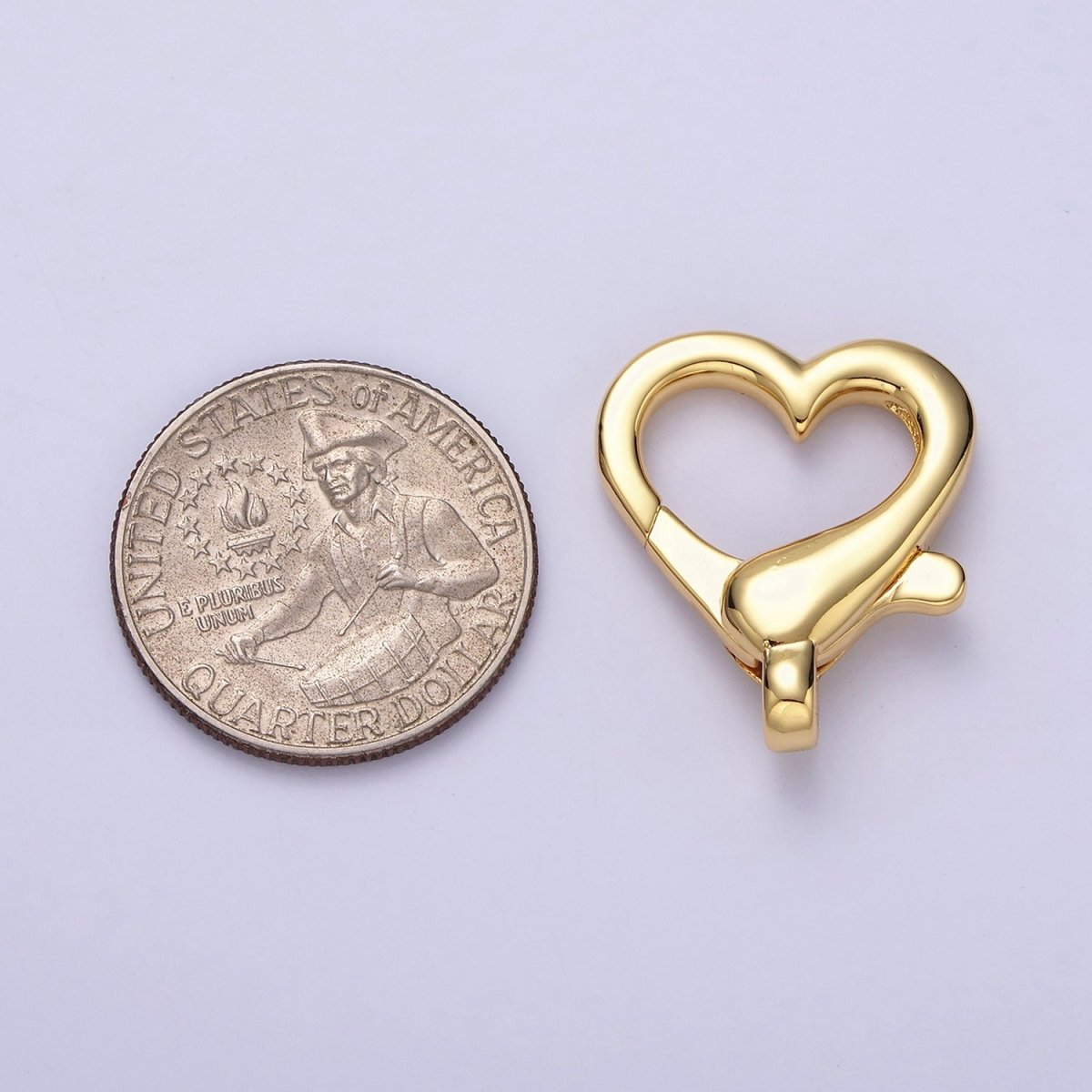 16K Gold Filled 25.5mm Heart Lobster Clasps Jewelry Statement Closure | Z-404 - DLUXCA