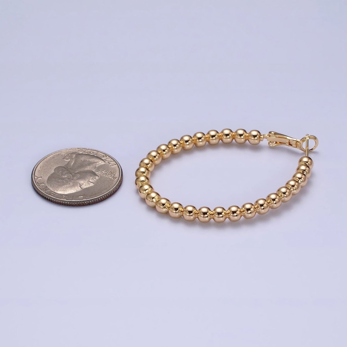 16K Gold Filled 38mm Beaded Bubble Ball Oval Oblong Hinge Hoop Earrings in Gold & Silver | AD992 AD993 - DLUXCA