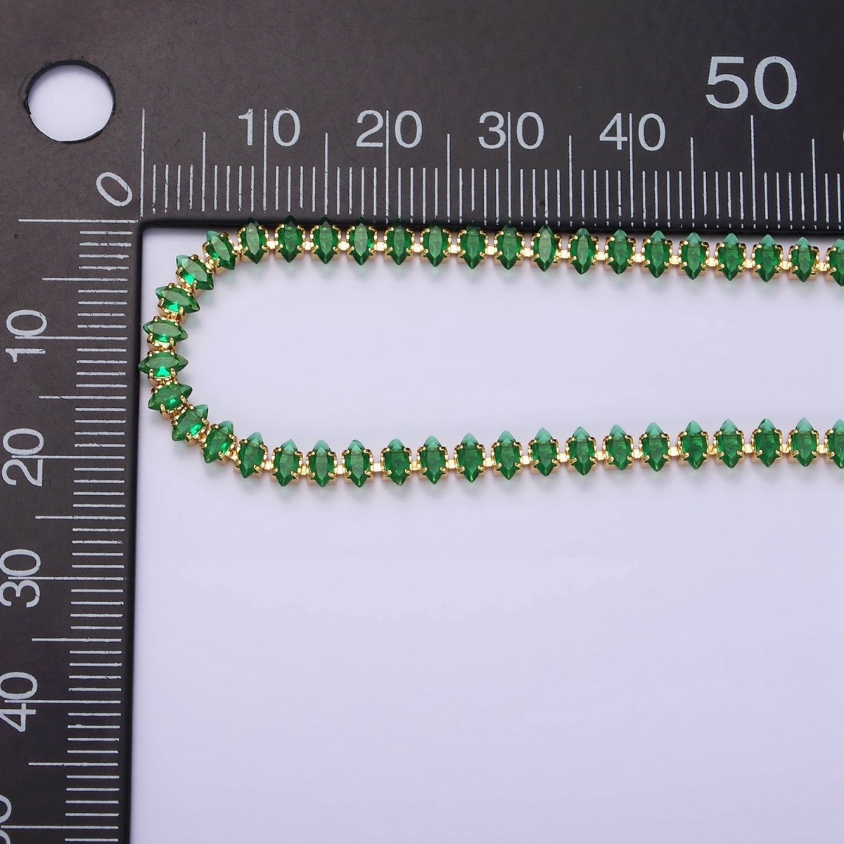 16K Gold Filled 4mm Green, Clear, Pink CZ Marquise Tennis 6.5 Inch Bracelet with Extender | WA-1788 - WA-1790 Clearance Pricing - DLUXCA