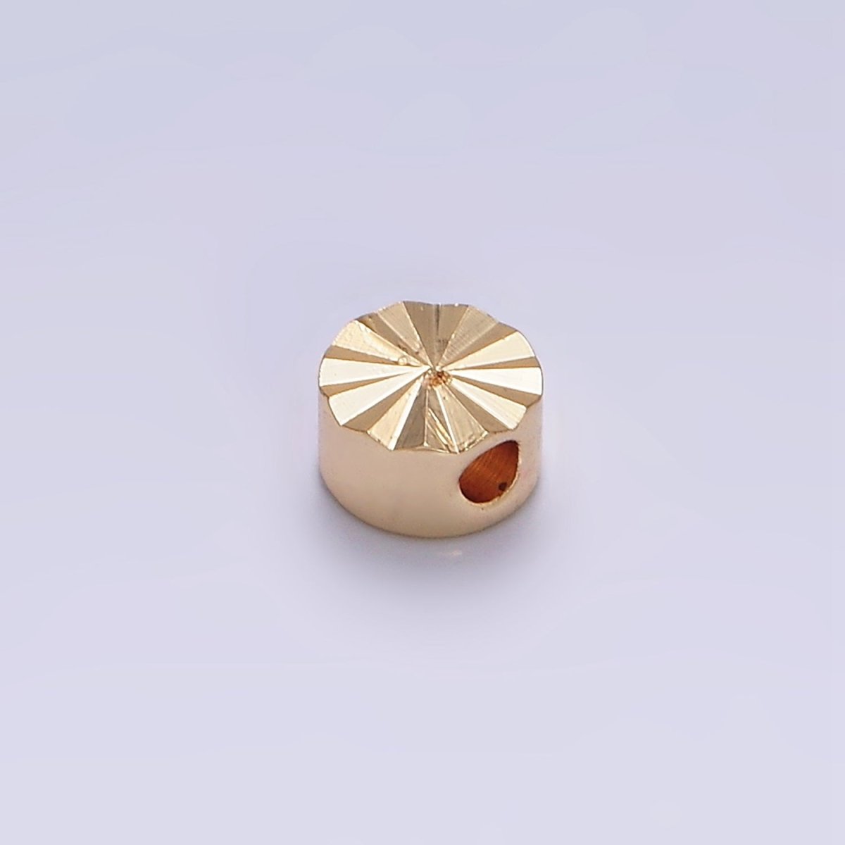 16K Gold Filled 5mm Sunburst Round Spacer Bead | B-838 - DLUXCA