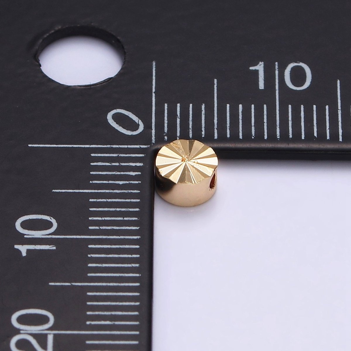 16K Gold Filled 5mm Sunburst Round Spacer Bead | B-838 - DLUXCA