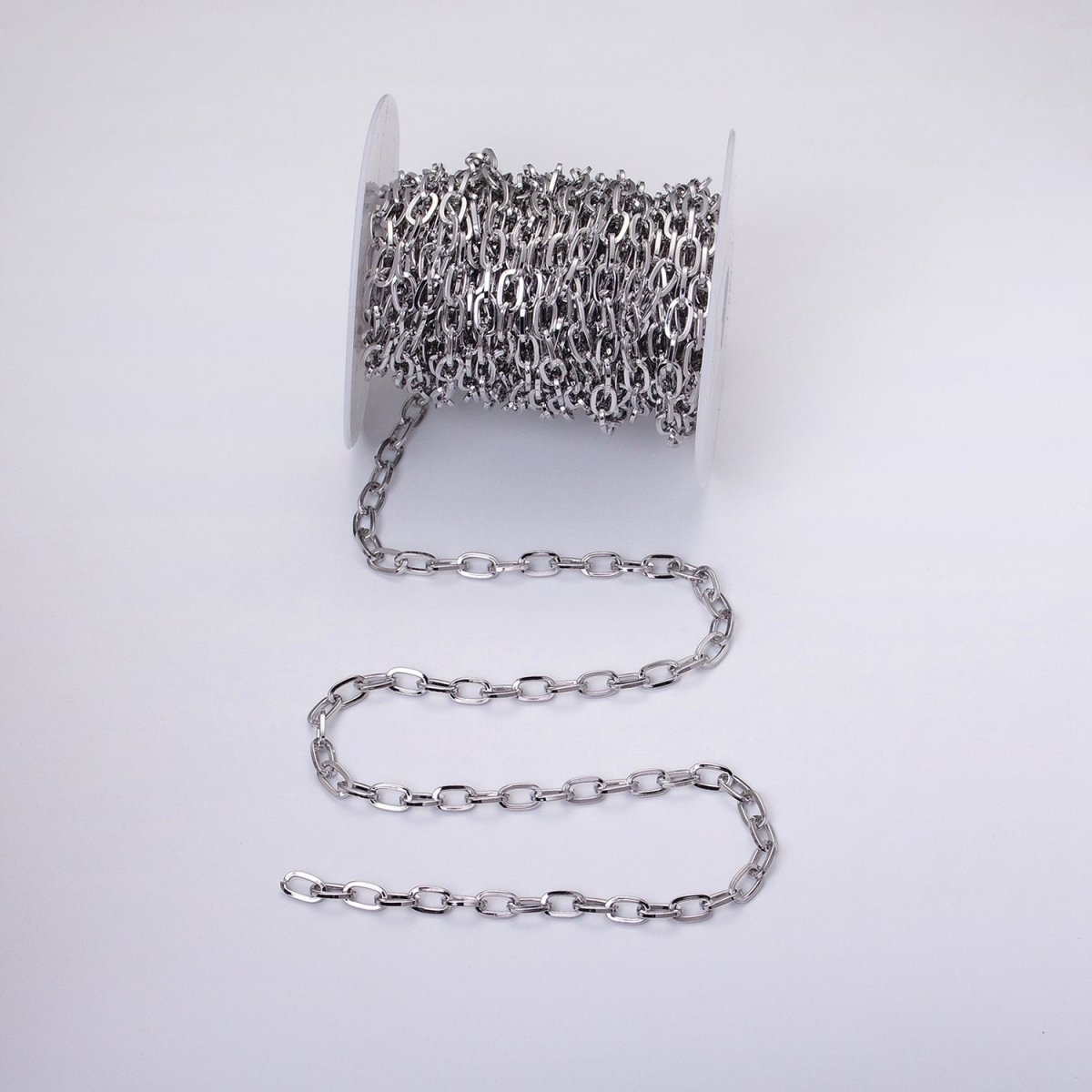 16K Gold Filled 6mm Cable Thick Unfinished Chain by Yard in Gold & Silver | ROLL-1227 ROLL-1228 Clearance Pricing - DLUXCA