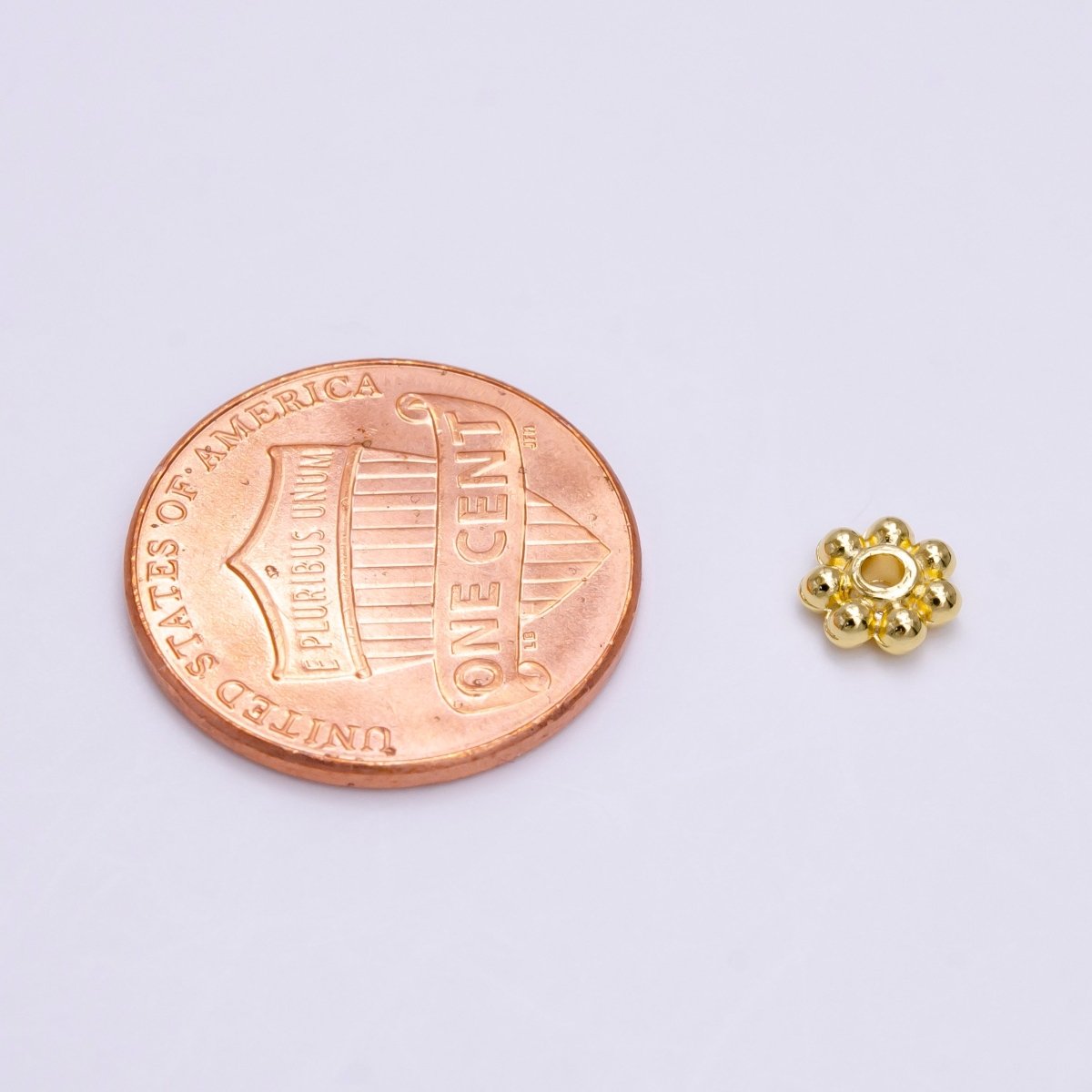 16K Gold Filled 6mm Round Beaded Bubble Outline Spacer Donut Bead | Z-918 - DLUXCA