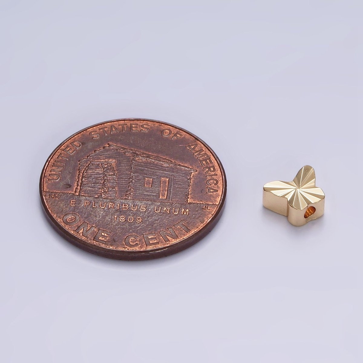 16K Gold Filled 6mm Sunburst Butterfly Mariposa Bead | B-834 - DLUXCA