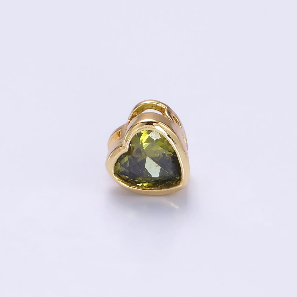 16K Gold Filled 7mm Colorful CZ Heart Bead Charm Spacer | B-797 B-772 B-344 B-800 - DLUXCA