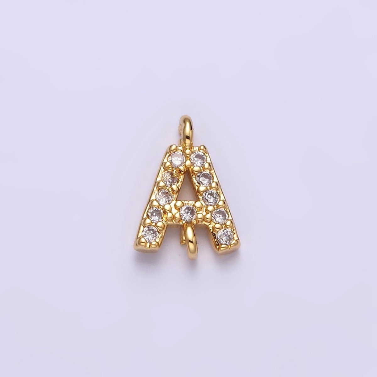 16K Gold Filled A-Z Initial Letter Micro Paved CZ Sideway Loop Personalized Jewelry For Necklace Bracelet Link Connector | AD625 - AD650 - DLUXCA