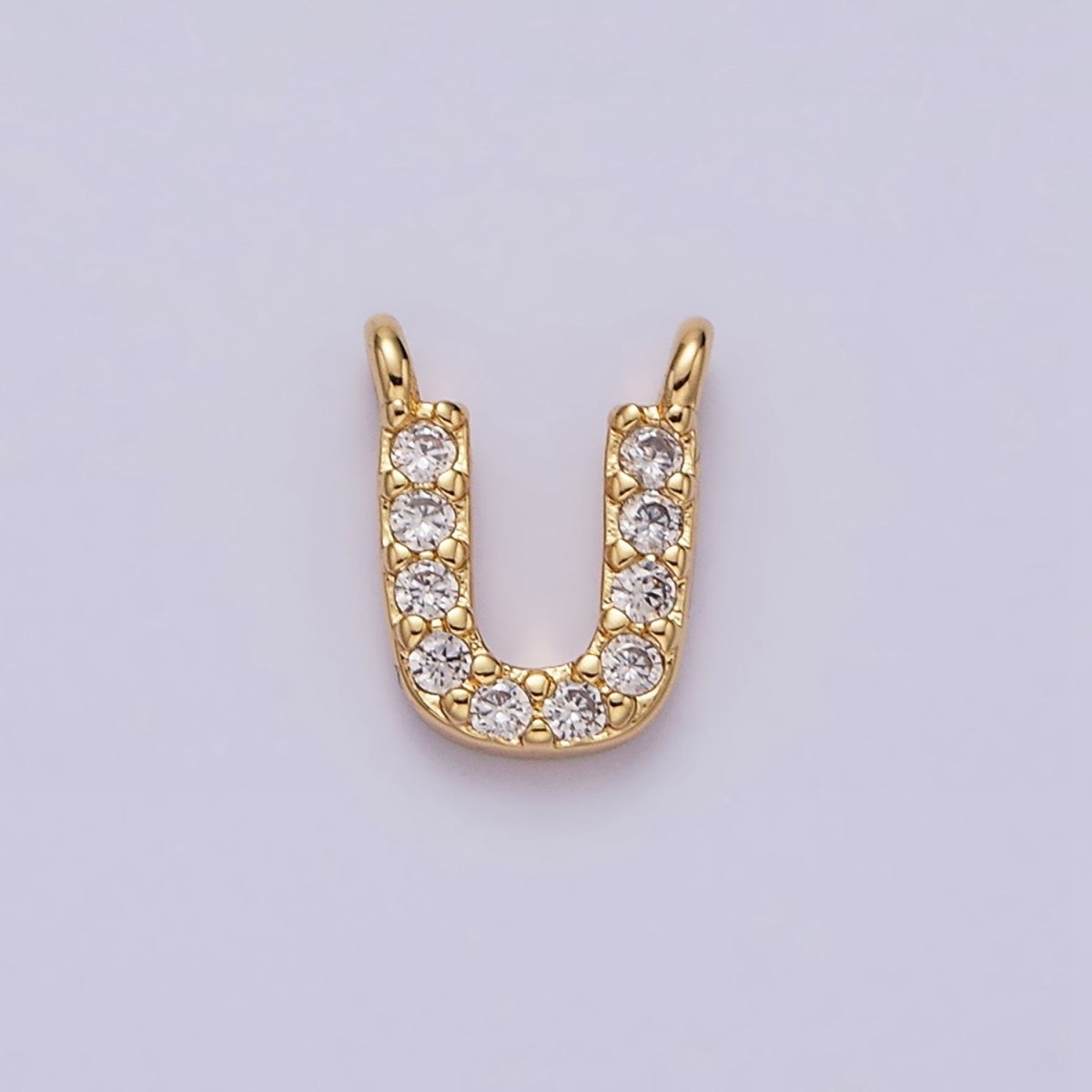 16K Gold Filled A-Z Initial Letter Micro Paved CZ Top Loop Personalized Connector | AD573 - AD598 - DLUXCA