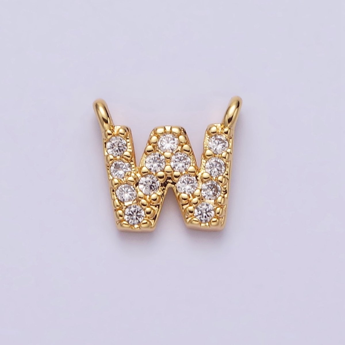 16K Gold Filled A-Z Initial Letter Micro Paved CZ Top Loop Personalized Connector | AD573 - AD598 - DLUXCA