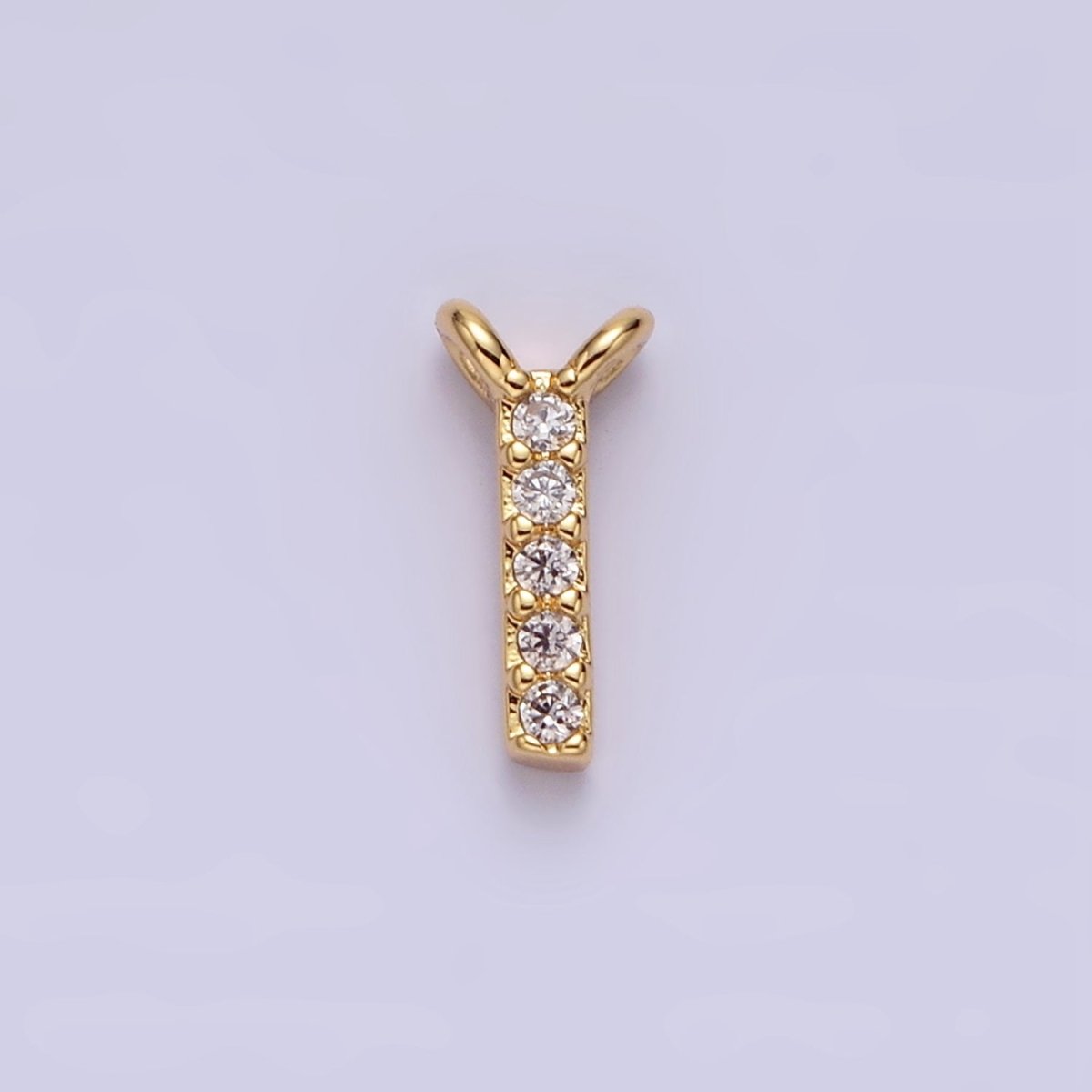 16K Gold Filled A-Z Initial Letter Micro Paved CZ Top Loop Personalized Connector | AD573 - AD598 - DLUXCA