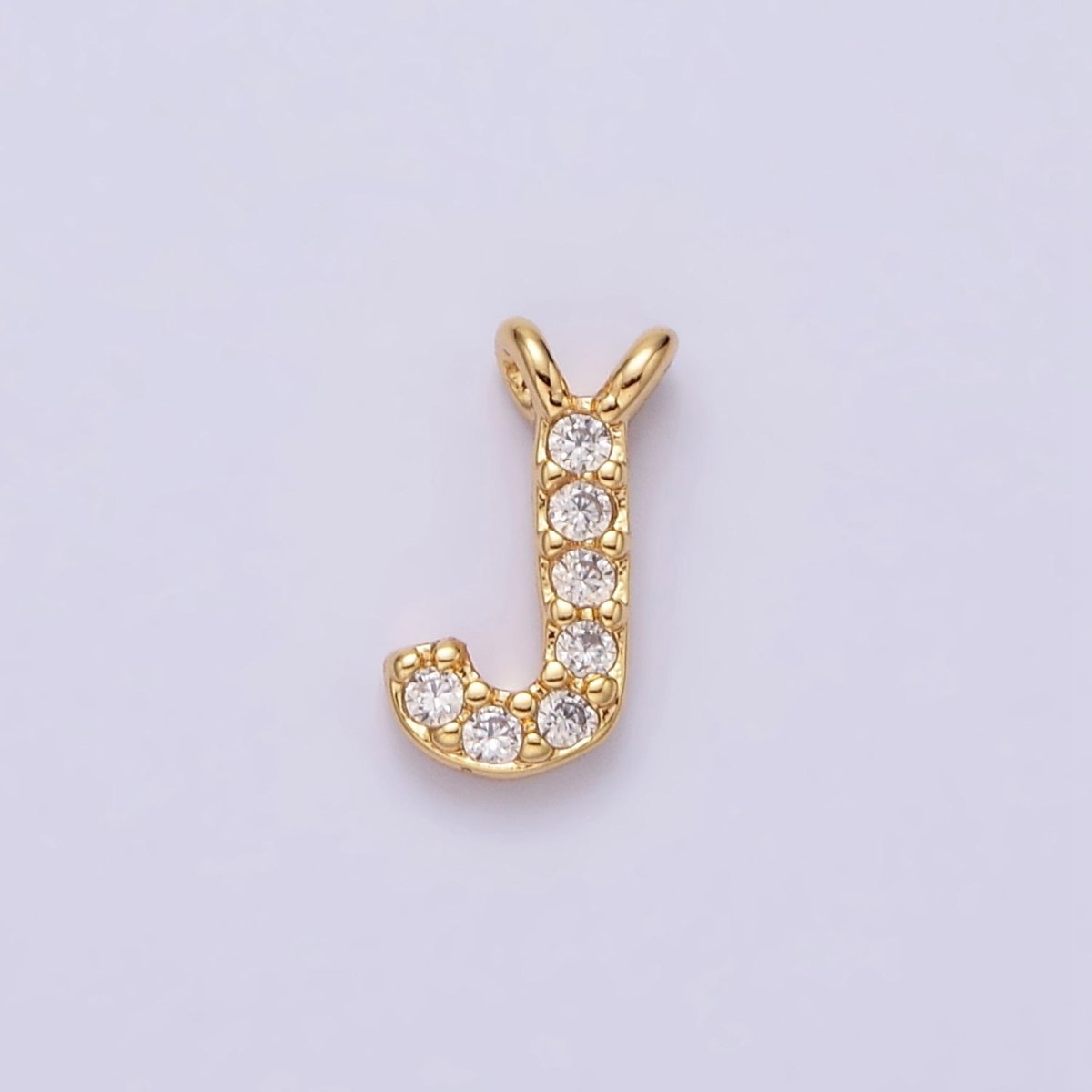 16K Gold Filled A-Z Initial Letter Micro Paved CZ Top Loop Personalized Connector | AD573 - AD598 - DLUXCA