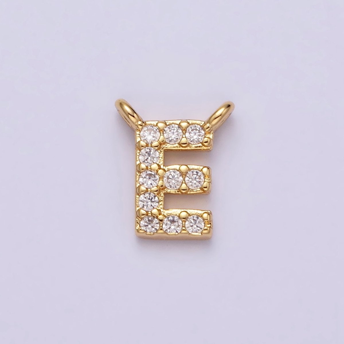 16K Gold Filled A-Z Initial Letter Micro Paved CZ Top Loop Personalized Connector | AD573 - AD598 - DLUXCA