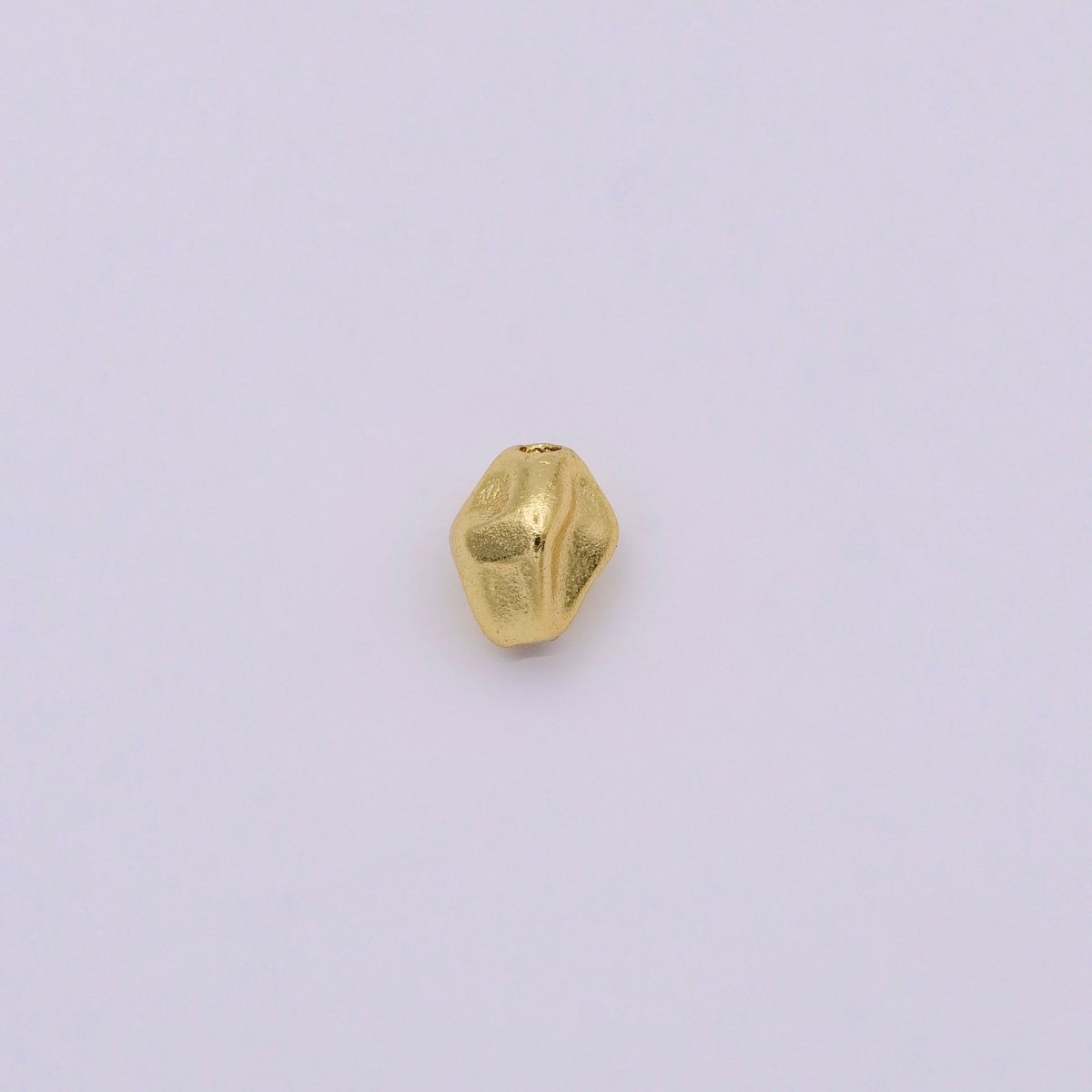 16K Gold Filled Abstract Hammered Geometric Bead | B-820 - DLUXCA