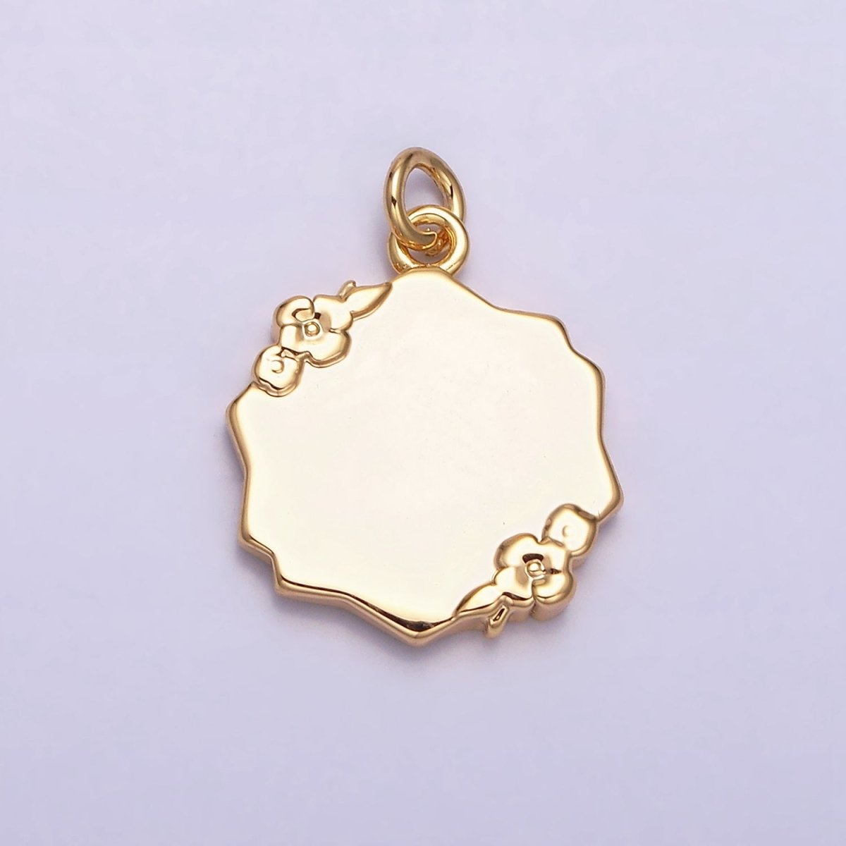 16K Gold Filled Baby Shower Hand & Feet White, Pink, Blue Sparkly Enamel Flower Charm | AC1111 - AC1116 - DLUXCA