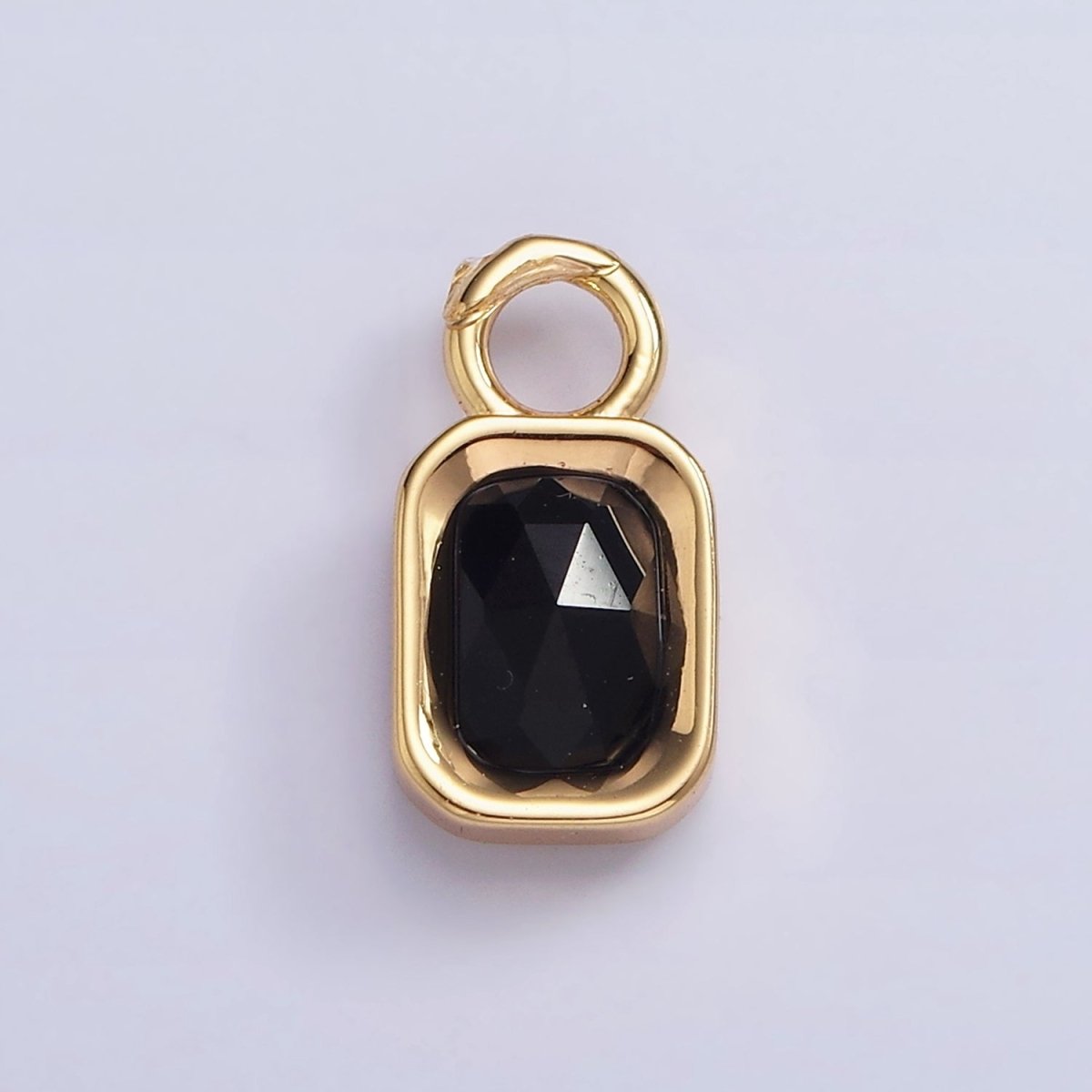 16K Gold Filled Baguette Multifaceted Natural Gemstone Personalized Add-On Charm | AC1492 - AC1504 - DLUXCA