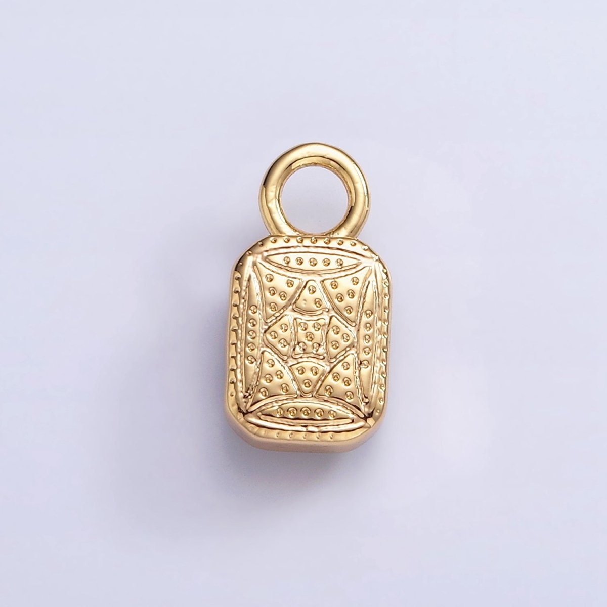16K Gold Filled Baguette Multifaceted Natural Gemstone Personalized Add-On Charm | AC1492 - AC1504 - DLUXCA