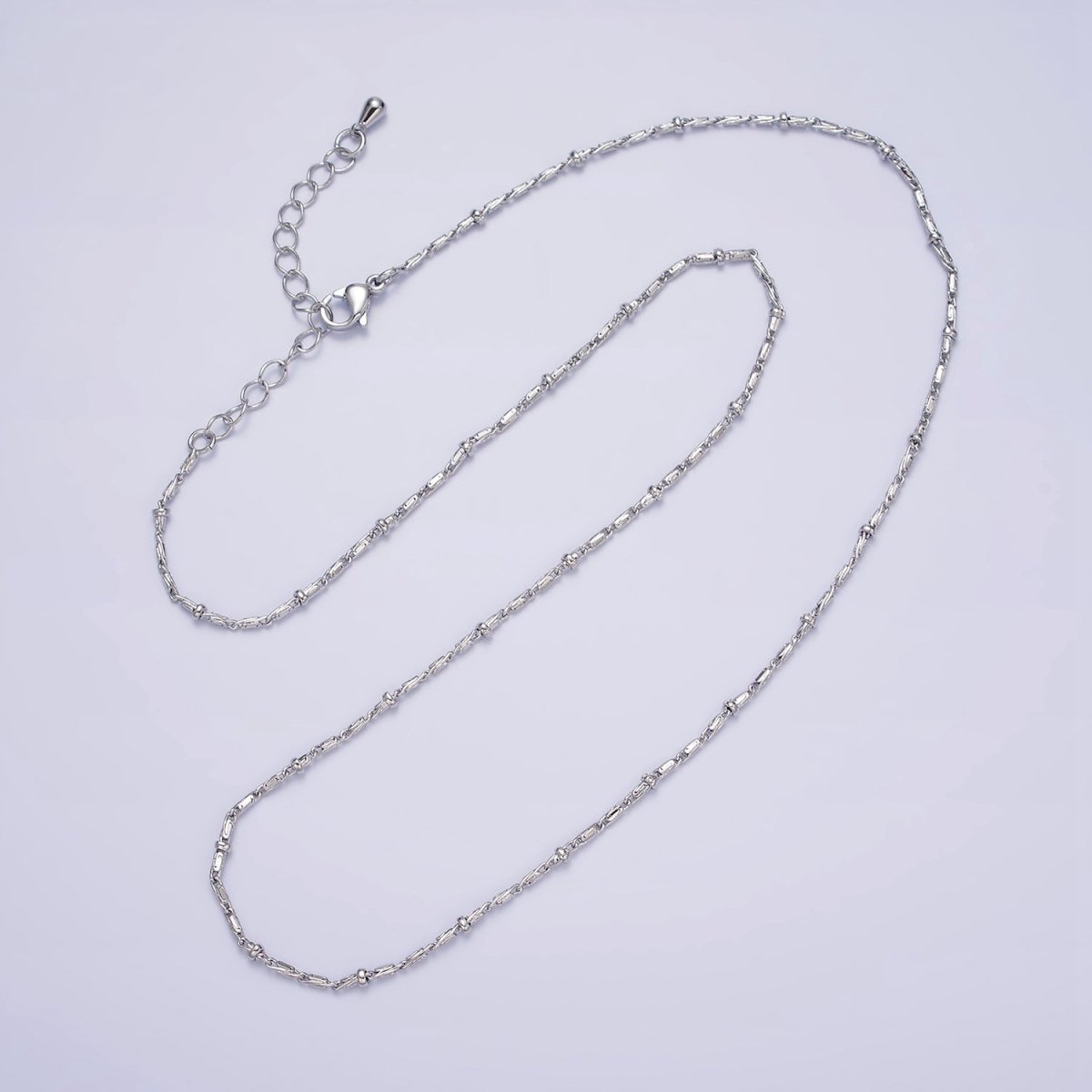 16k Gold Filled Beaded Satellite Chain Gold Filled Silver Chain Simple Everyday Layering Necklace 17 Inch | WA-1859 WA-1860 Clearance Pricing - DLUXCA