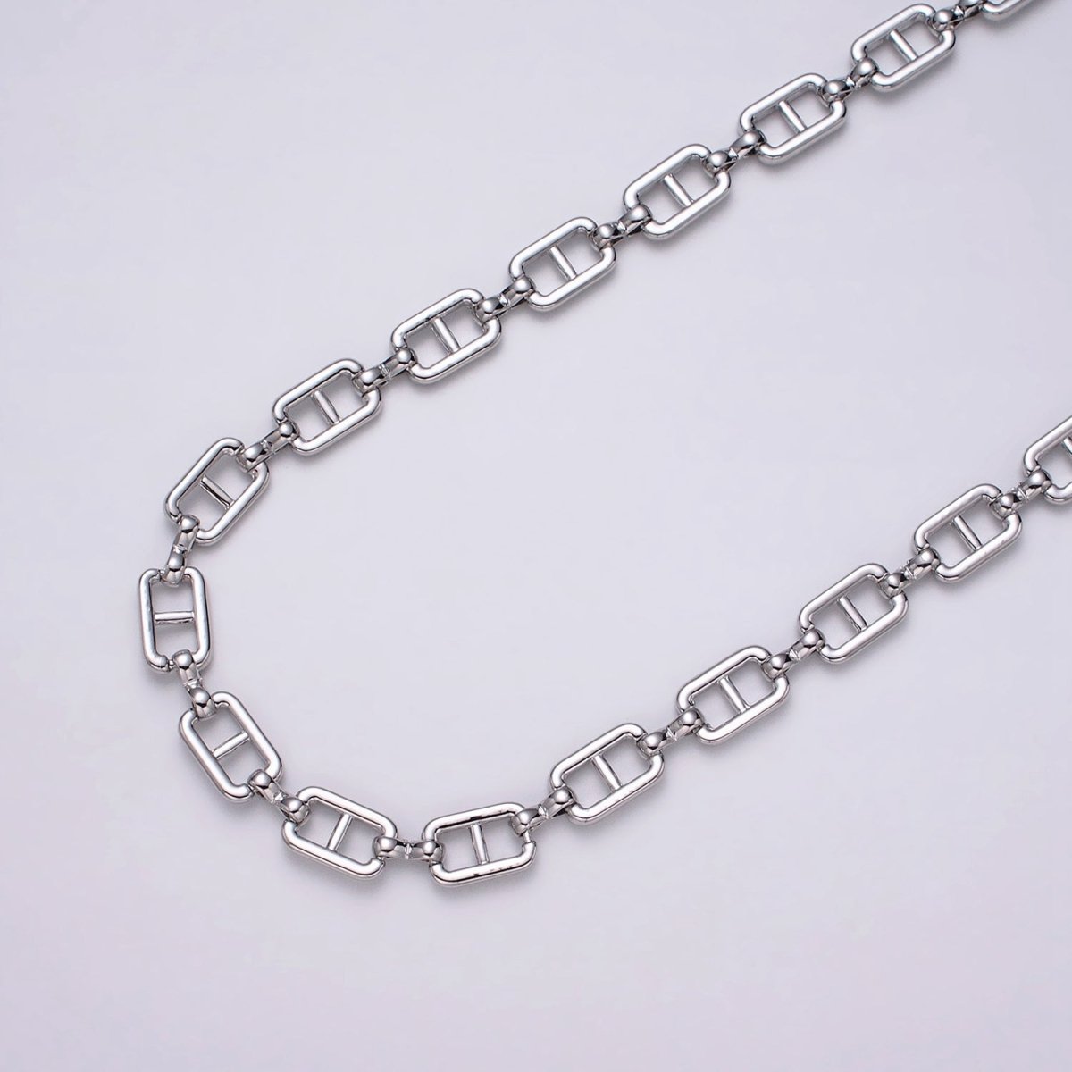 16K Gold Filled Boxy Anchor Figure Eight Link Unique Chain by Yard in Gold & Silver | ROLL-1221 ROLL-1222 Clearance Pricing - DLUXCA