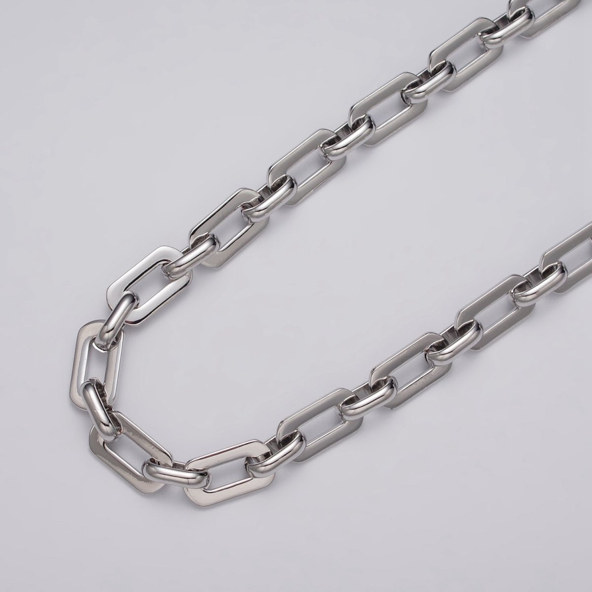 16k Gold Filled Boxy Paperclip 7mm Unfinished Chain in Gold & Silver | ROLL-1153 ROLL-1154 Clearance Pricing - DLUXCA