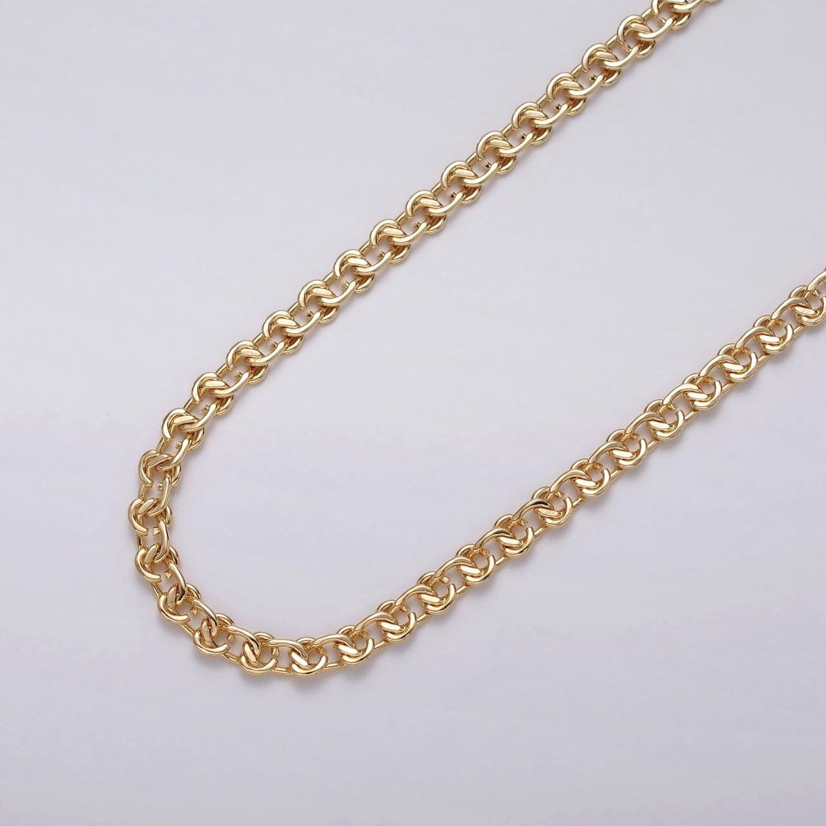 16k Gold Filled Cable Chain 4.7mm Width 16k Gold Filled Unique Unfinished Chain by Yard | ROLL-1344 Clearance Pricing - DLUXCA