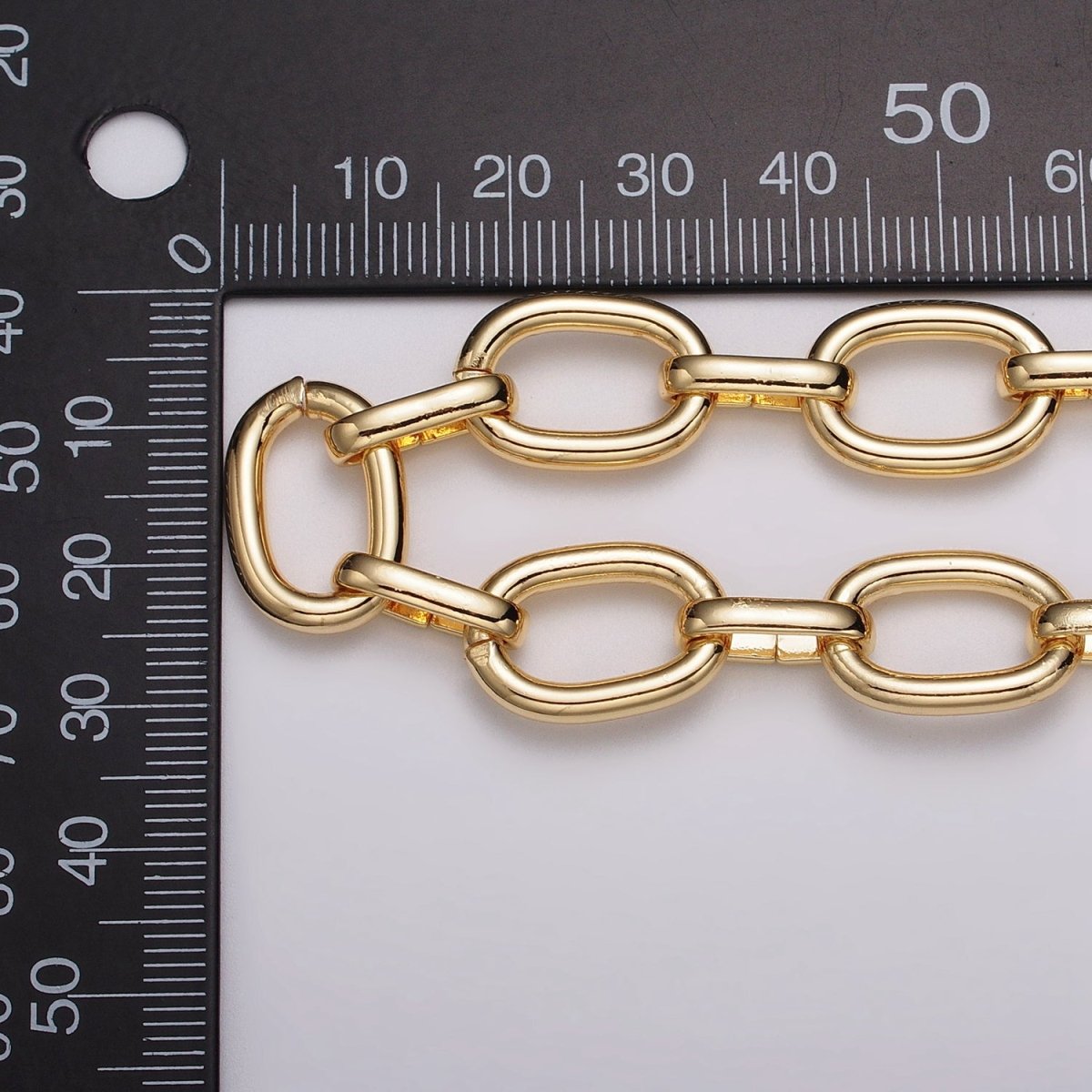 16k Gold Filled Cable Chain Link Unfinished Chain by Yard for Statement Layer Necklace Chain Streetwear Essentials | ROLL-1207 Clearance Pricing - DLUXCA