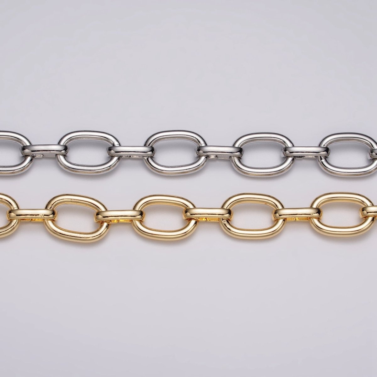 16k Gold Filled Cable Chain Link Unfinished Chain by Yard for Statement Layer Necklace Chain Streetwear Essentials | ROLL-1207 Clearance Pricing - DLUXCA