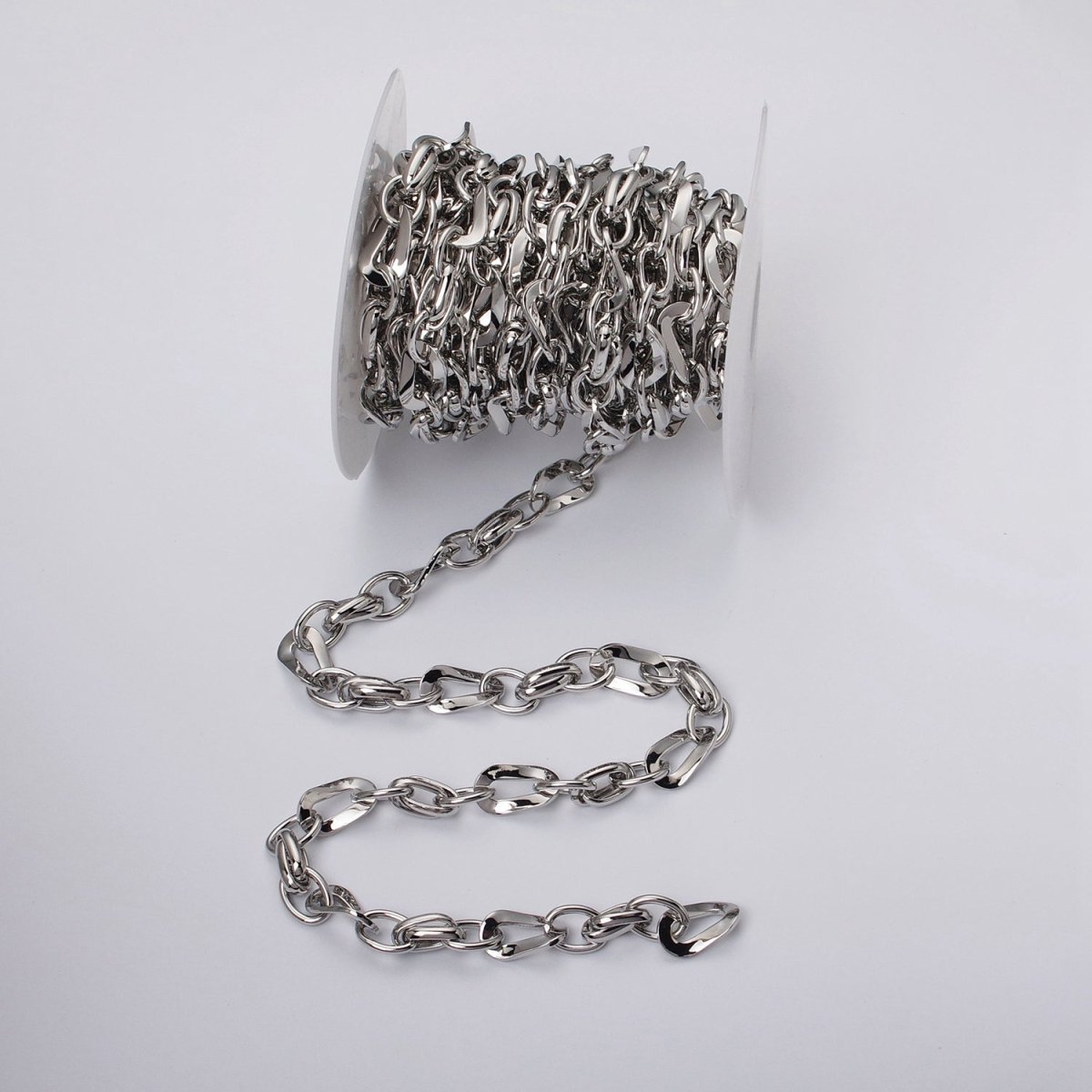 16k Gold Filled Cable Geometric Twist Link Unfinished Chain in Gold & Silver | ROLL-1157 ROLL-1158 Clearance Pricing - DLUXCA