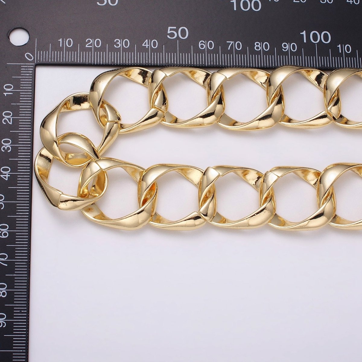 16k Gold Filled Chain by Yard Big Oval Cable Chain Unfinished Chain Wholesale Chunky Chain Large Link Chain | ROLL-1301 ROLL-1302 Clearance Pricing - DLUXCA