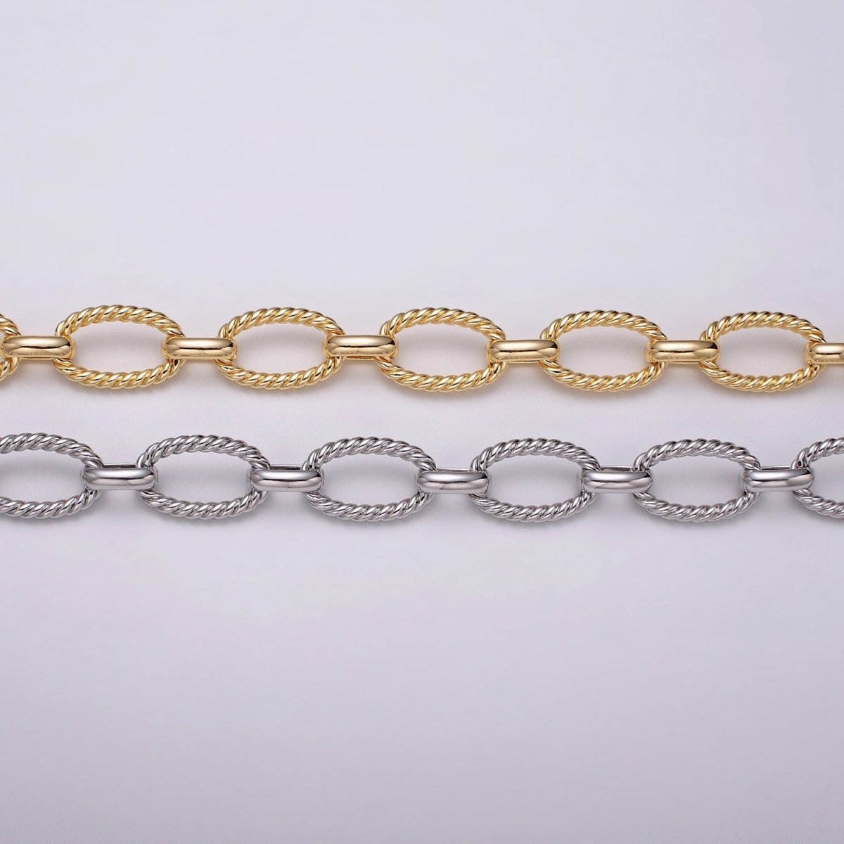 16k Gold Filled Chain by Yard Rope Oval Cable Chain Unfinished Chain Wholesale Chunky Chain Large Oval Link Chain | ROLL-1319 ROLL-1320 Clearance Pricing - DLUXCA