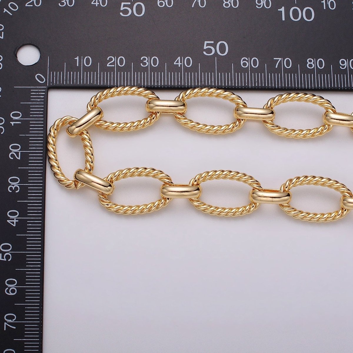 16k Gold Filled Chain by Yard Rope Oval Cable Chain Unfinished Chain Wholesale Chunky Chain Large Oval Link Chain | ROLL-1319 ROLL-1320 Clearance Pricing - DLUXCA